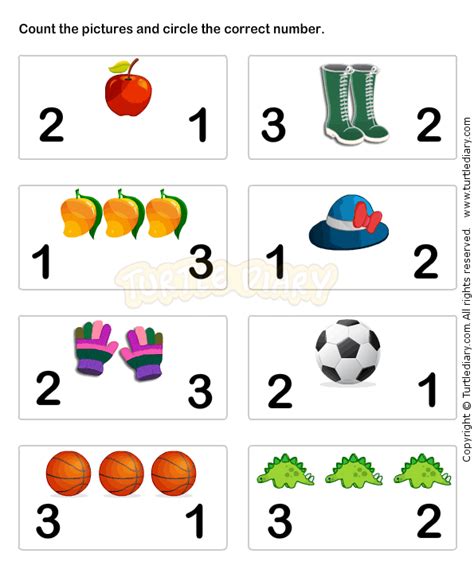 Matching Numbers 1 3 Worksheets
