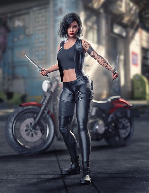 Dforce Leather Assassin Outfit For Genesis 9 81 And 8 Female Daz 3d