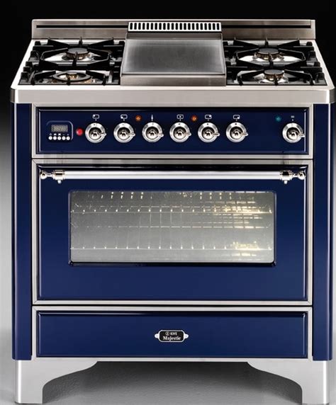 I am planning a 36 rnb in my kitchen remodel. ILVE 36" Majestic Dual Fuel Blue Range eclectic-gas-ranges ...