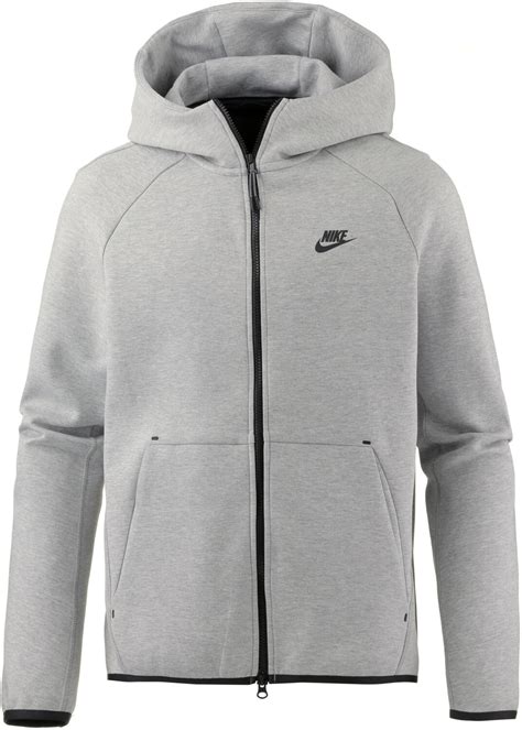Nike Mens Full Zip Hoodie Tech Fleece 928483 Dark Grey Heatherblack