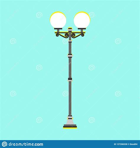City Street Lamp Isolated Vector Flat Style Stock Vector