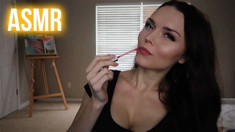 Asmr Applying 100 Layers Of Lip Gloss Mouth Sounds Counting Youtube