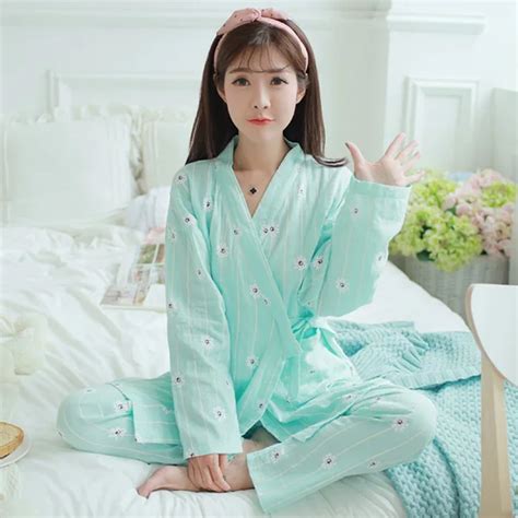 Pengpious Korean Style Cotton Lactation Suit Pregnant Woman Pajamas Postpartum Nursing Clothes