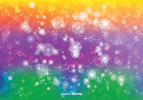 Bokeh With Glitter And Hearts Background Illustration