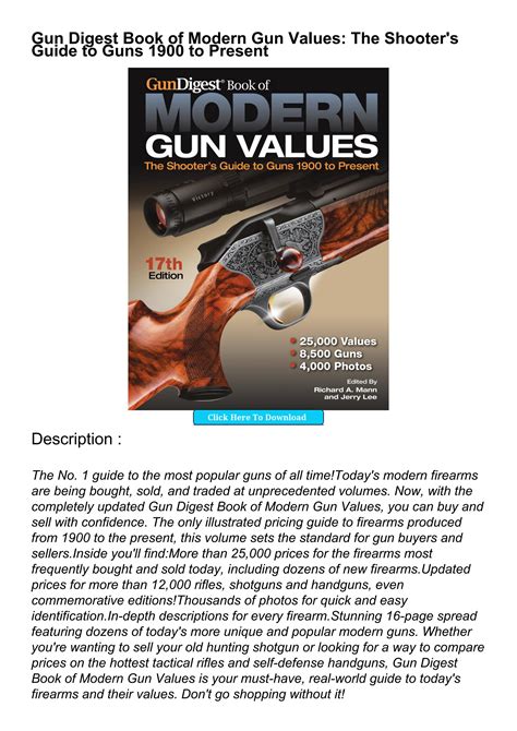 Read Ebook Pdf Gun Digest Book Of Modern Gun Values The Shooters
