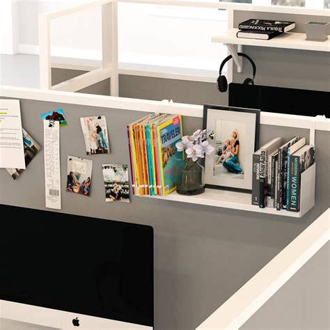 Burolibro Metal Cubicle Hanging Bookshelf For Office Decor 24 Length