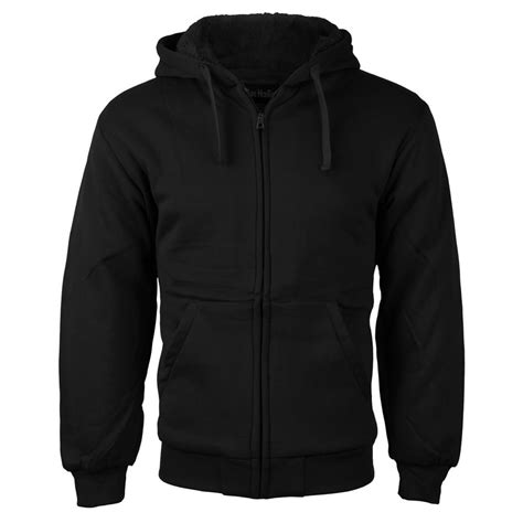 vkwear men s premium athletic soft sherpa lined fleece zip up hoodie sweater jacket black 4xl