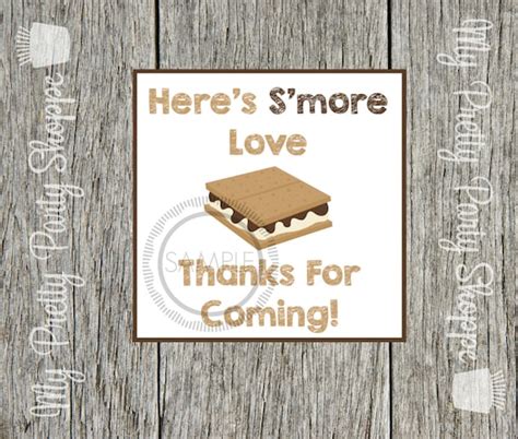 Smore Smores Thank You Printable Tags Labels