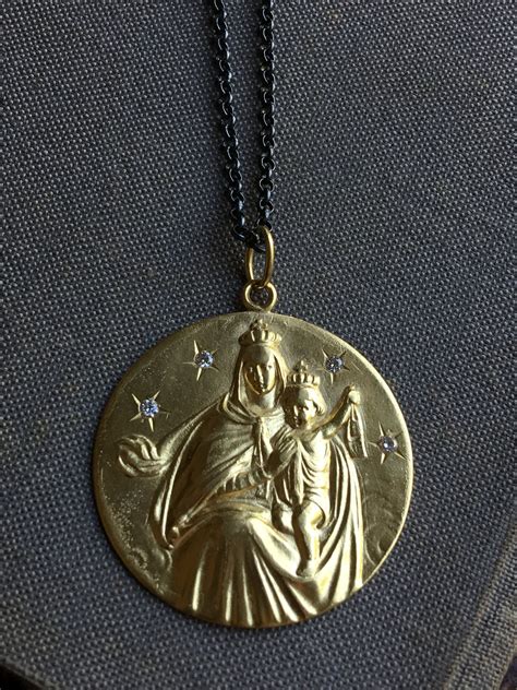 Payment 1 Of 2 Virgin Mary Necklace Medal Our Lady Mount Etsy