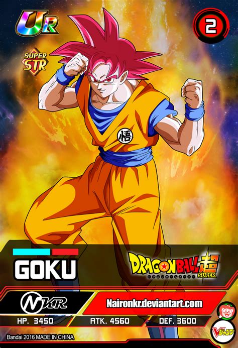 Goku Ssj God Cards Dragon Ball Super Z Gt Heros By Naironkr On Deviantart