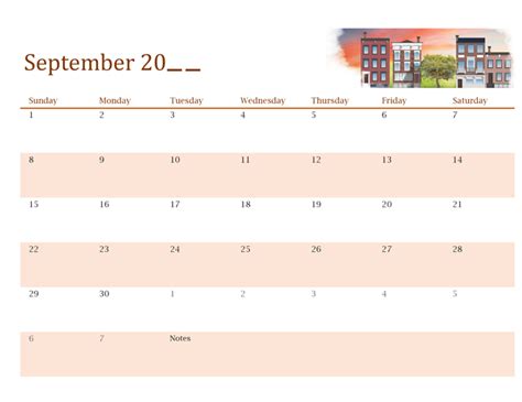 Seasonal Illustrated Any Year Calendar
