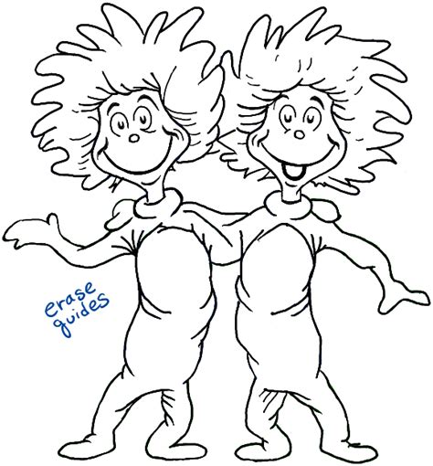 Seuss crafts and activities for kids to do for dr. How to Draw Thing One and Thing Two from Dr. Seuss The Cat ...