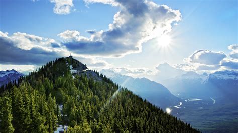 Wallpaper Sunlight Trees Landscape Forest Nature Sky Clouds