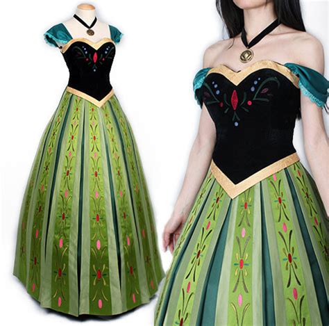 Frozen Anna Green Dress Complete Cosplay Costume For Adults Halloween