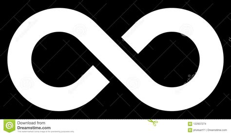 Infinity Symbol White Simple With Discontinuation Isolated Stock