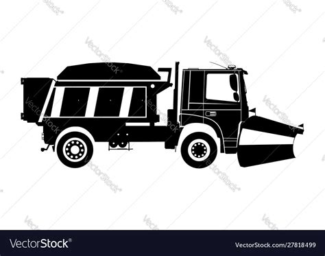 Snow Plow Silhouette Royalty Free Vector Image