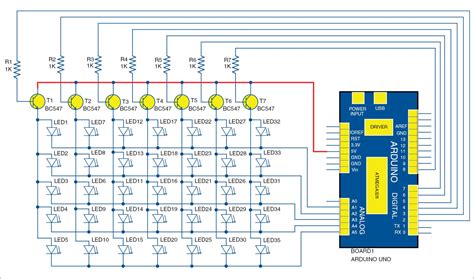 Arduino Led Do It Yourself Electronics Project 7x5 Matrix