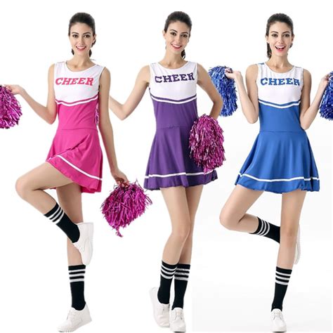 Costume De Pom Pom Girl Glee 6 Couleurs Robe Fantaisie Sexy Pour Filles Uniforme De Pom Pom