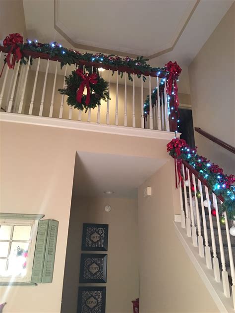 Real Pine garland with white led lights, red garland from hobby lobby