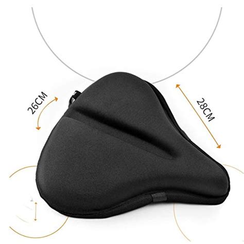 Naturra Large Bike Seat Cushion Wide Silica Gel Soft Pad Most Comfortable Exercise Bicycle