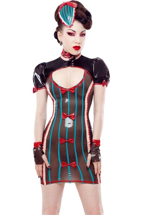 Flexi radka in latex outfit. Lolly La Bomb latex Dress. Gorgeous design with contrast ...