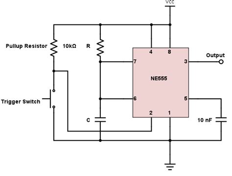 555 Timer Monostable Circuit Diagram