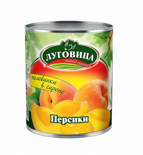 Персики консервированные оптом половинки в сиропе купить в Москве Картинка - Персики консервированные оптом половинки в сиропе купить в Москве