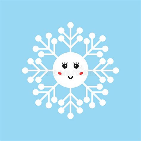 Isolated Funny Snowflake With Smiling Face 向量例证 插画 包括有 圣诞节 动画片