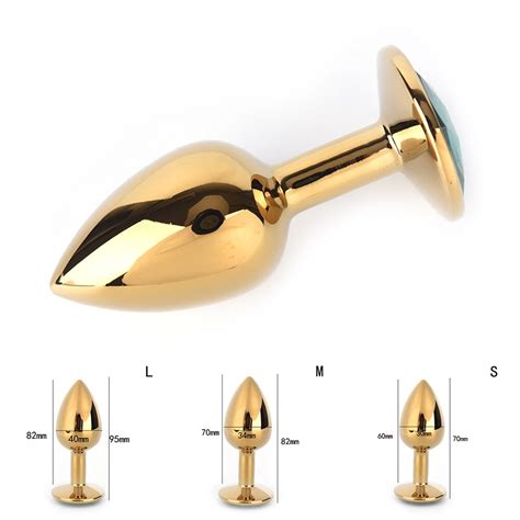 Adult Game Anal Toys Gold Stainless Steel Anal Plugs Diamond Crystal Metal Butt Plugs Diy