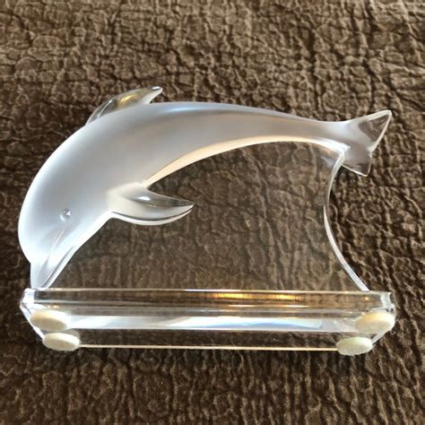 Vintage Lalique Frosted Clear Crystal Dolphin Figurine Chairish