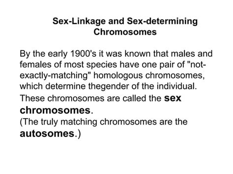 Chromosomal Theory Of Heredity Genetics Of A Sex Ppt