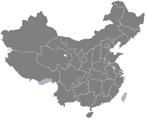 Border China Map Cartographic Representation Neighboring Countries