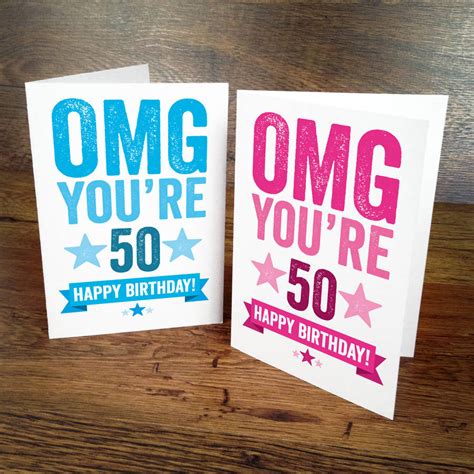 Omg Youre 50 Birthday Card By A Is For Alphabet