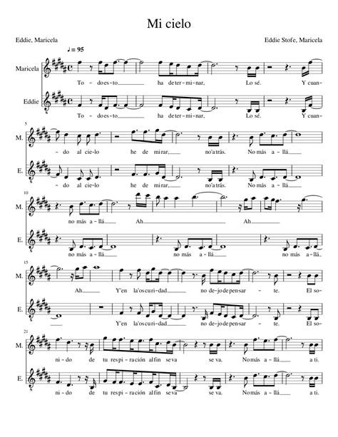 Mi Cielo Sheet Music For Soprano Tenor Choral
