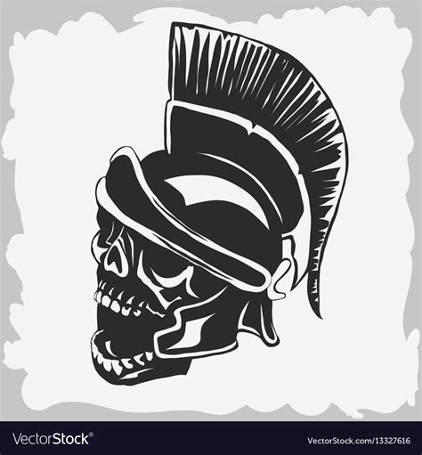 Skull Wearing Spartan Helmet