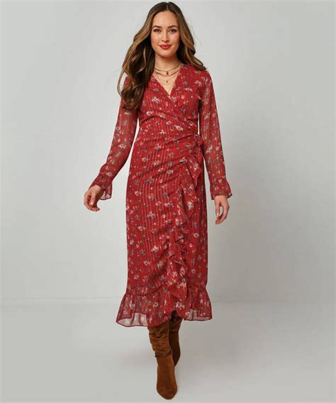 Womens Dresses Joe Browns Stunning Sparkle Wrap Dress Red Adelgazalia