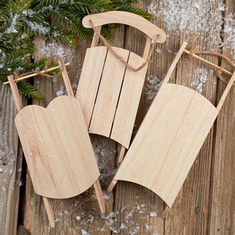 Unfinished Wood Vintage Sled - Holiday Craft Supplies - Christmas and ...