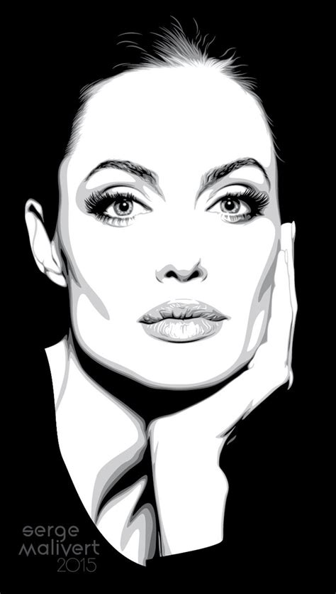 Portrait Angelina Jolie Pop Art Portraits Monochromatic Art