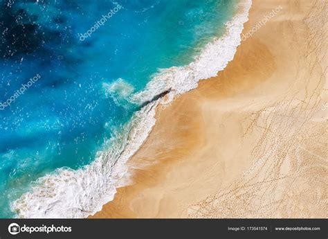Aerial View To Tropical Sandy Beach And Blue Ocean Stock Photo By