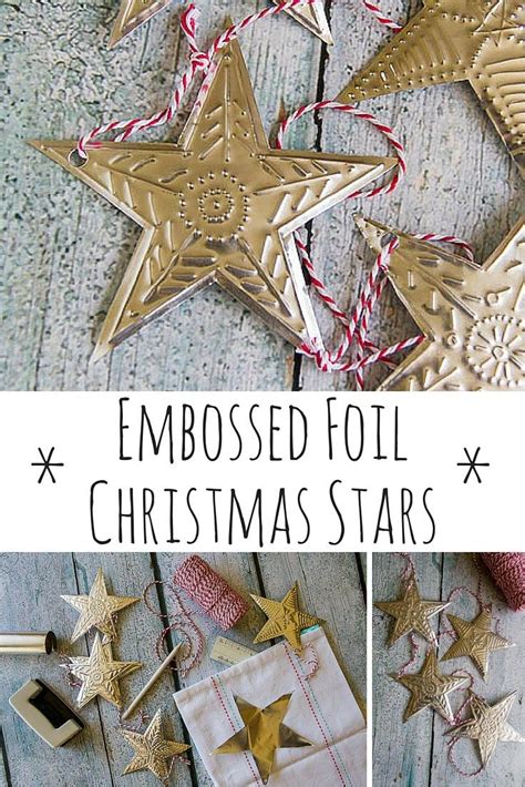 Embossed Foil Christmas Decorations  Crafts, Tin foil art, Christmas star