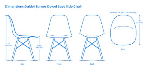 Eames Dowel Base Side Chair Dimensions And Drawings Dimensionsguide