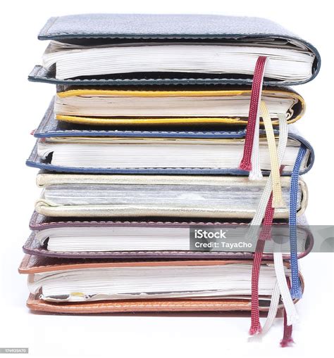 Pile Of Old Diaries Isolated Stock Photo Download Image Now