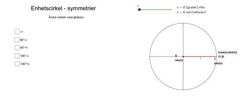 Enhetscirkel Symmetrier Geogebra