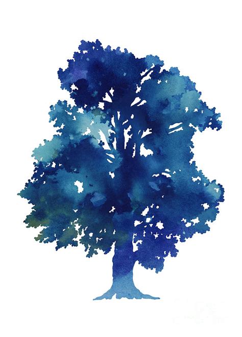 Blue Tree Minimalist Painting Painting By Joanna Szmerdt Fine Art America