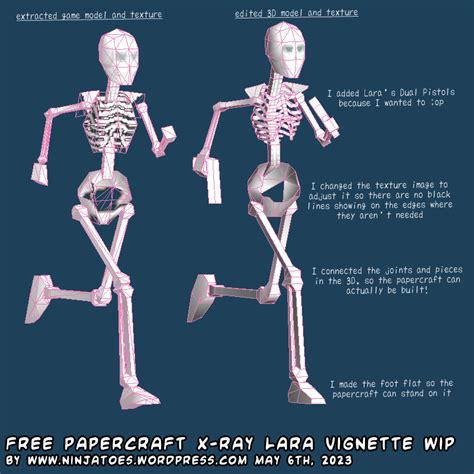 Ninjatoes Papercraft Weblog Free Papercraft Tomb Raider 3d Skeleton