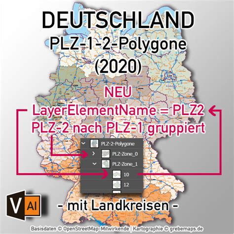 Postleitzahlen Karte Deutschland 5 Stellig Plz 5 Vektorkarte 2020