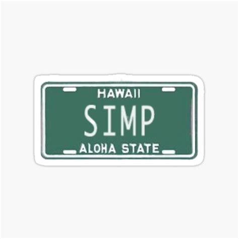Simp License Place Sticker For Sale By Astroavaa Redbubble