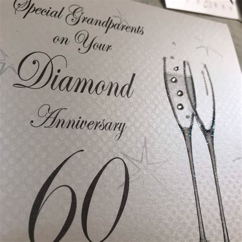 Diamond 60th Anniversary Card For Grandparents Husband Wife Etsy Uk