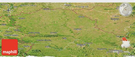 Satellite Panoramic Map Of Vojvodina