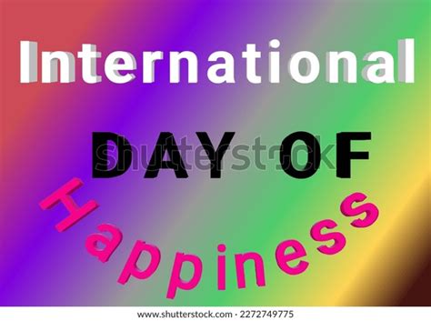 International Day Happiness Inspirational Quote On Stock Illustration